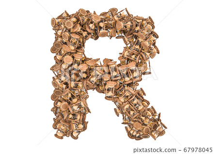 Letter R from hourglass, 3D rendering Letter R from hourglass, 3D rendering 67978045