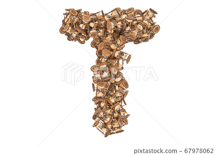 Letter T from hourglass, 3D rendering 67978062