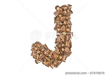 Letter J from hourglass, 3D rendering Letter J from hourglass, 3D rendering 67978070