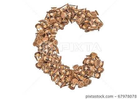 Letter C from hourglass, 3D rendering Letter C from hourglass, 3D rendering 67978078