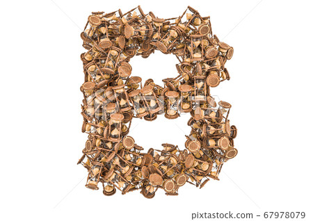 Letter B from hourglass, 3D rendering Letter B from hourglass, 3D rendering 67978079