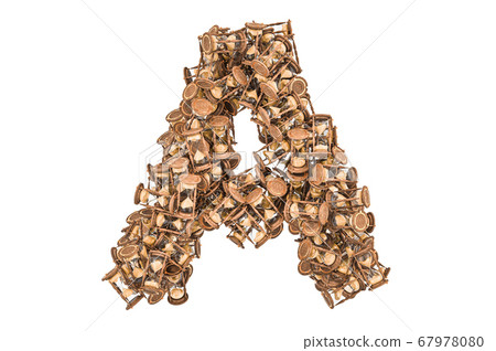 Letter A from hourglass, 3D rendering Letter A from hourglass, 3D rendering 67978080