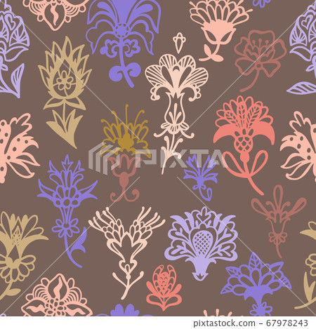 Botanical vector seamless pattern - Stock Illustration [67978243] - PIXTA