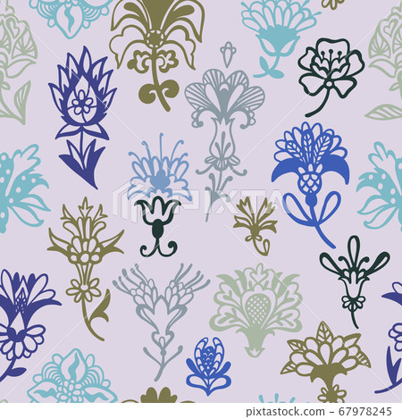 Botanical vector seamless pattern - Stock Illustration [67978245] - PIXTA