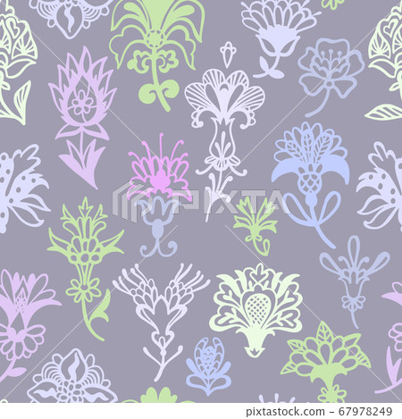 Botanical vector seamless pattern - Stock Illustration [67978249] - PIXTA