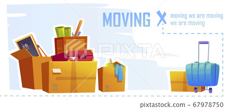 House moving banner with boxes and stuff 67978750