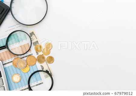 Desk office business financial accounting calculate. creative photo. Desk office business financial accounting calculate. creative photo. 67979012