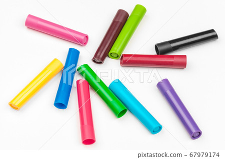 Colored markers isolated on white background. creative photo. Colored markers isolated on white background. creative photo. 67979174