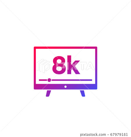 8K tv, video streaming service vector icon 8K tv, video streaming service vector icon 67979181