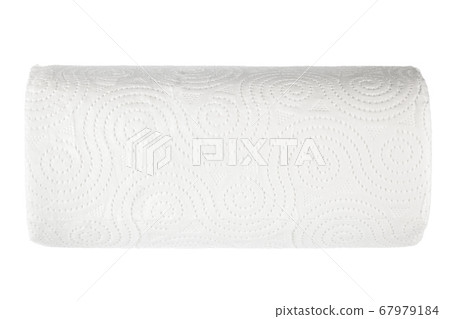 Roll of toilet paper on white background. creative photo. Roll of toilet paper on white background. creative photo. 67979184