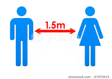 Social Distancing concept, 3D rendering Social Distancing concept, 3D rendering 67979433