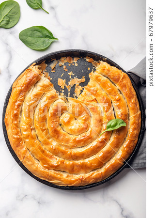 Filo Spinach and Feta Twist Pie Filo Spinach and Feta Twist Pie 67979637