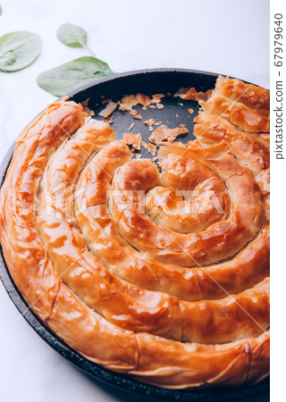 Filo Spinach and Feta Twist Pie Filo Spinach and Feta Twist Pie 67979640