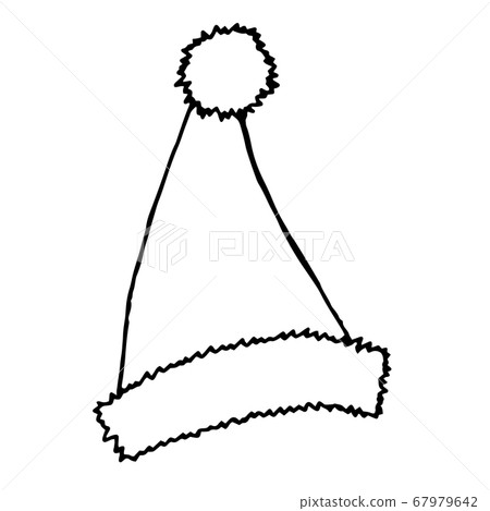 Santa Claus Hat Isolated on white. Hand drawn lamp for garland isolated on a white background. Santa Claus Hat Isolated on white. Hand drawn lamp for garland isolated on a white background. 67979642