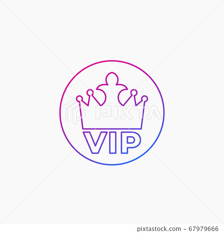 VIP vector line icon on white - Stock Illustration [67979666] - PIXTA
