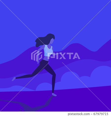 Running girl vector illustration, flat style - Stock Illustration ...