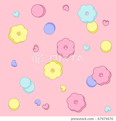 Cute Pastel Tone Shape Pattern-Flowers 67979870