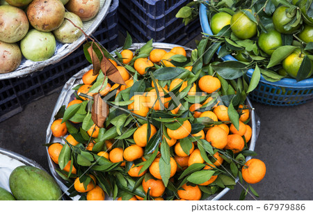 ripe tangerines at the market on street ripe tangerines at the market on street 67979886