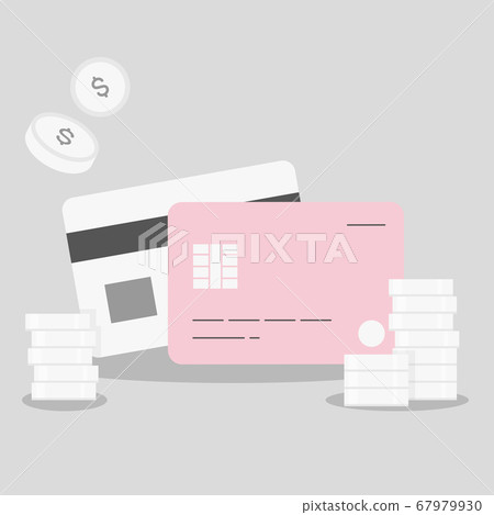 Credit card and coins Credit card and coins 67979930