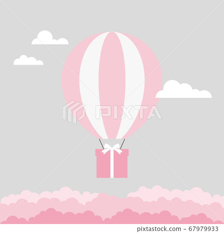 Hot air balloon and gift box 67979933