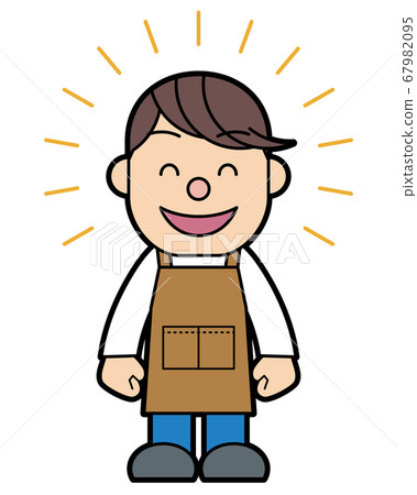 Smiling man in an apron Smiling man in an apron 67982095