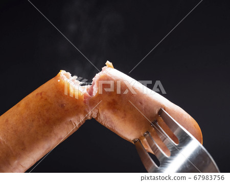 Cross section of crispy sausage Cross section of crispy sausage 67983756