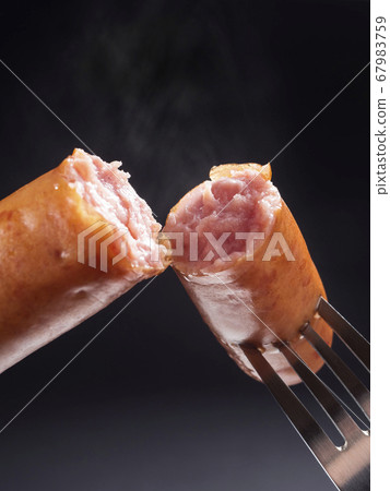 Cross section of crispy sausage 67983759