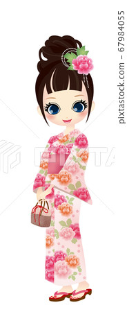 Girl in pink yukata 67984055