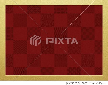 Red checkered background with a gold border 67984558