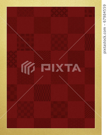 Red checkered background with a gold border 67984559