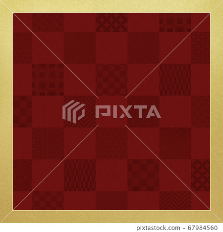 Red checkered background with a gold border 67984560