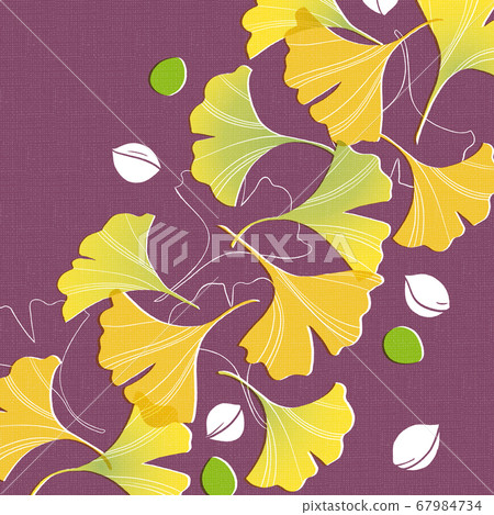 Japanese style illustration of ginkgo and ginkgo-2 67984734