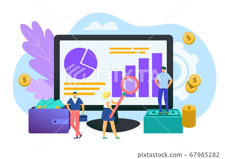 Investment analysis, finances concept in flat design vector illustration. Development, data research financial growth, graph statistics. Investment analysis, finances concept in flat design vector illustration. Development, data research financial growth, graph statistics. 67985282