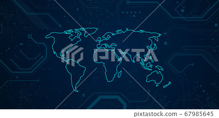 World map technology modern design concept.-插圖素材 [67985645] - PIXTA圖庫