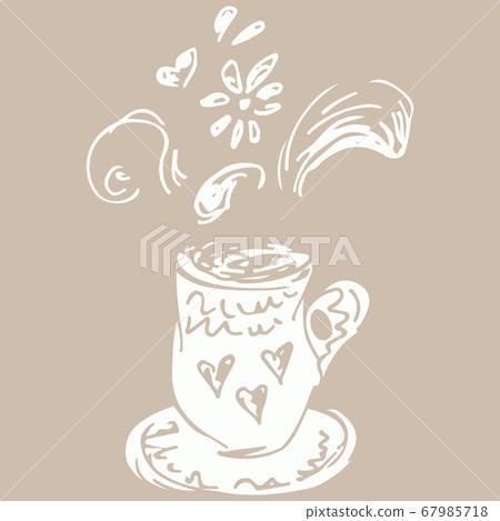 Hand drawn tea or coffee cup illustration in 67985718