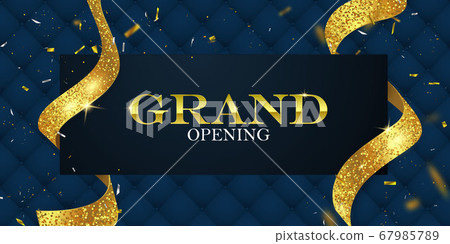Grand Opening Card with Golden Ribbon Background 67985789