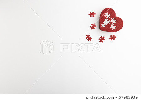 Red heart-shaped puzzle Red heart-shaped puzzle 67985939