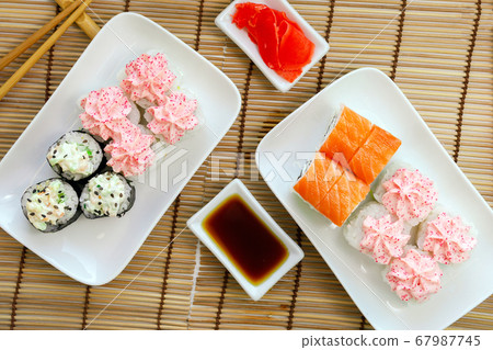 Philadelphia Roll with cream cheese, Lava Roll Philadelphia Roll with cream cheese, Lava Roll 67987745