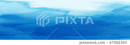Realistic blue watercolor panoramic texture on - Stock Illustration ...