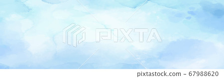 Realistic blue watercolor panoramic texture on 67988620