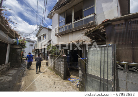 Hitoyoshi City Kuma River Flood Damaged House Hitoyoshi City Kuma River Flood Damaged House 67988688
