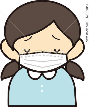 Girl_mask_disappointed - Stock Illustration [67989051] - PIXTA