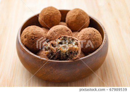 Homemade handmade sweet candy balls in cocoa 67989539