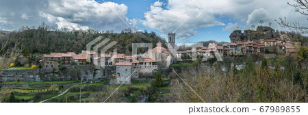 Panoramic view of Rupit beautiful town in the 67989855