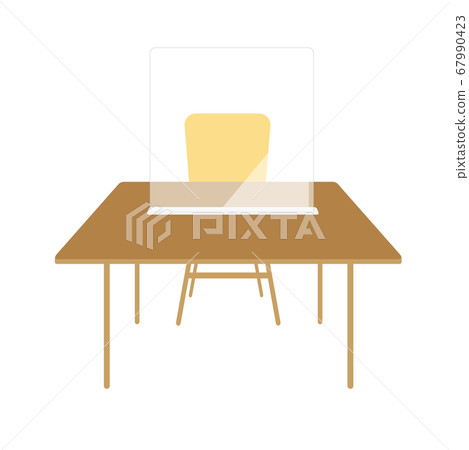 Desk with partition (front) 67990423