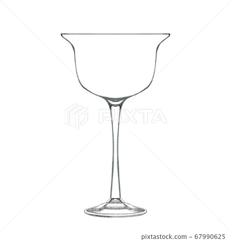 Hand drawn cocktail coupe glass 67990625