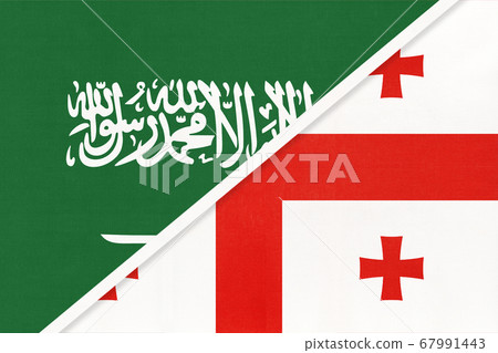 Saudi Arabia and Georgia, symbol of national flags Saudi Arabia and Georgia, symbol of national flags 67991443
