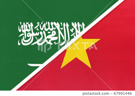 Saudi Arabia and Vietnam, symbol of national flags 67991446