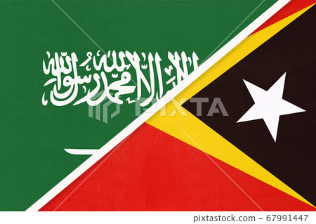 Saudi Arabia and East Timor, symbol of national flags Saudi Arabia and East Timor, symbol of national flags 67991447