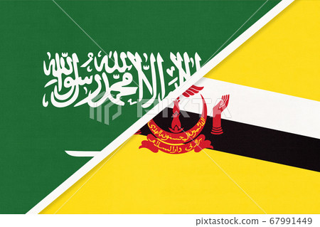 Saudi Arabia and Brunei, symbol of national flags Saudi Arabia and Brunei, symbol of national flags 67991449